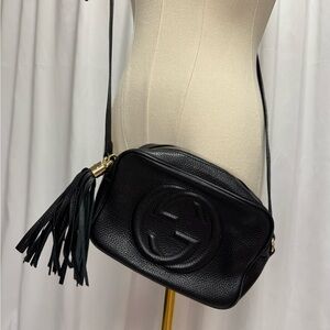 Authentic Gucci Black Soho Disco Crossbody Bag